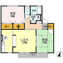 JR飯田線 牛久保駅 徒歩9分の賃貸アパート 2階2LDKの間取り