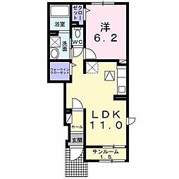 アーバンシティ　I 1階1LDKの間取り