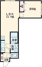 ウェルスクエア桜上水 1階1LDKの間取り