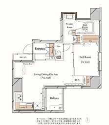 ブランシエスタ上野 4階1LDKの間取り
