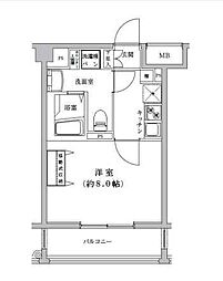 ライジングプレイス八王子みなみ野 3階1Kの間取り
