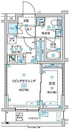 ベルシード王子神谷 5階1DKの間取り