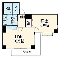 プロクシィスクエア松原 5階1LDKの間取り