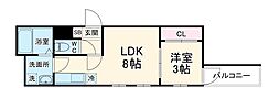 Cherim新瑞橋Lepont 1階1LDKの間取り
