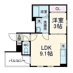 Cherim新瑞橋Lepont 1階1LDKの間取り