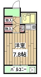 プロスパーズＤ・Ｃ 2階ワンルームの間取り