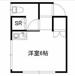 京王線 笹塚駅 徒歩14分の賃貸アパート 2階ワンルームの間取り