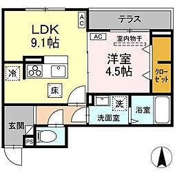 D-ROOM元横山町2丁目 1階1LDKの間取り