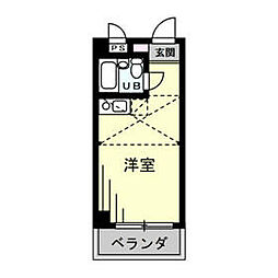 リエス池上ノーブル 2階ワンルームの間取り