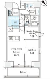 リテラス西日暮里 10階1SLDKの間取り