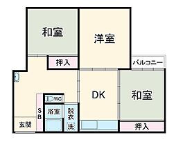エヌアイハイム 2階3DKの間取り