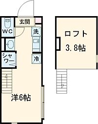 STELLA 1階ワンルームの間取り