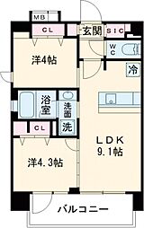 東京メトロ南北線 赤羽岩淵駅 徒歩3分の賃貸マンション 4階2LDKの間取り