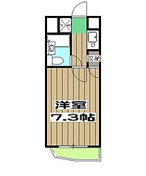 サンクスパレ南巽 2階1Kの間取り