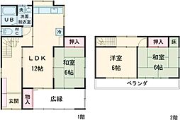 カルテットXII 1階3LDKの間取り