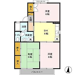 セジュール石井　Ａ 101 1階3DKの間取り