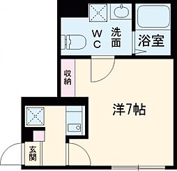 Agrande　Hitotsubashi-gakuen（エイグラン一橋学園） 1階1Kの間取り