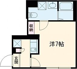 Agrande　Hitotsubashi-gakuen（エイグラン一橋学園） 2階1Kの間取り