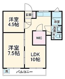プレシャスビル 4階2LDKの間取り