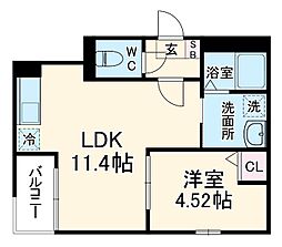 Jack uchisaiwaiI 1階1LDKの間取り