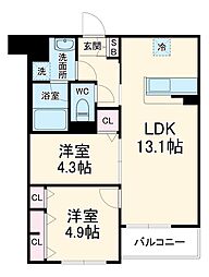 GREEN GABLES FAMIRIA A棟 2階2LDKの間取り