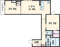 東武伊勢崎線 東向島駅 徒歩9分の賃貸アパート 2階2LDKの間取り