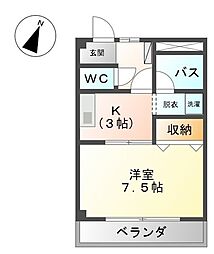 JR東海道本線 枇杷島駅 徒歩1分の賃貸アパート 1階1Kの間取り