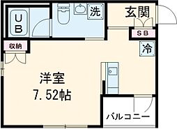 Skuld墨田緑 8階1Kの間取り