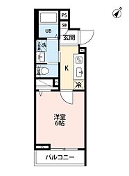 ｒｏｂｏｔ　ｈｏｍｅ　柳瀬川III 2階1Kの間取り