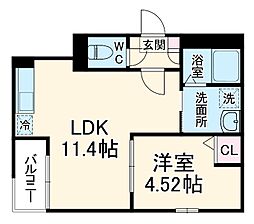 Jack uchisaiwaiI 2階1LDKの間取り