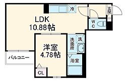 Jack uchisaiwaiI 3階1LDKの間取り