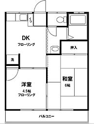 コーポドルジュ 2階2DKの間取り