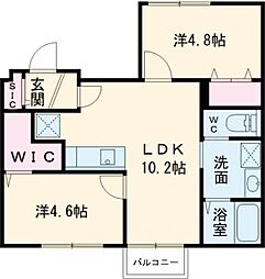 THE　HALE 2階2LDKの間取り