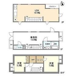 リオプラド東松原 地下1階2SLDKの間取り