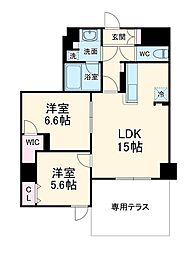 フィルージュ浦和常盤 1階2LDKの間取り
