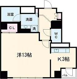 ル・クレール白金台 5階1Kの間取り