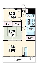 オリオンスクエア 1階1LDKの間取り