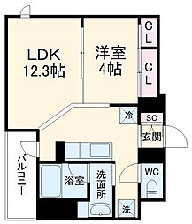 レジデンスＴ・Ｌ新栄 5階1LDKの間取り