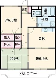エムロード21　A棟 3階3DKの間取り