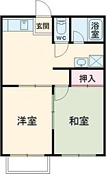 メルヴィーユ 2階2DKの間取り