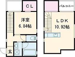 ミグノン 1階1LDKの間取り
