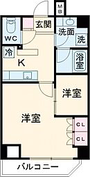 TRACK両国 8階1LDKの間取り