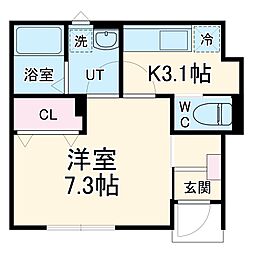 Ｄｏｍａｎｉ(ドマーニ) 1階1Kの間取り