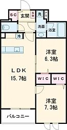 Stadt Nerima-kasugacho 1階2LDKの間取り
