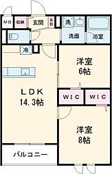 Stadt Nerima-kasugacho 4階2LDKの間取り