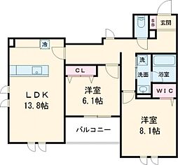 Stadt Nerima-kasugacho 1階2LDKの間取り