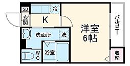 robot home 南与野 1階1Kの間取り