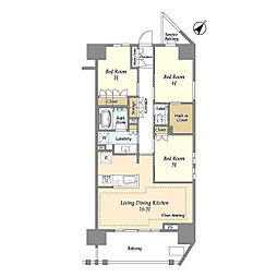 京急本線 横須賀中央駅 徒歩4分の賃貸マンション 12階3LDKの間取り