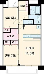 ＦＵＬＬ　ＨＯＵＳＥ　ＧＡＫＵＧＥＩ　ＤＡＩＧＡＫＵ 4階2LDKの間取り