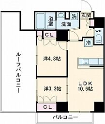 メトロステージ亀有 6階2LDKの間取り